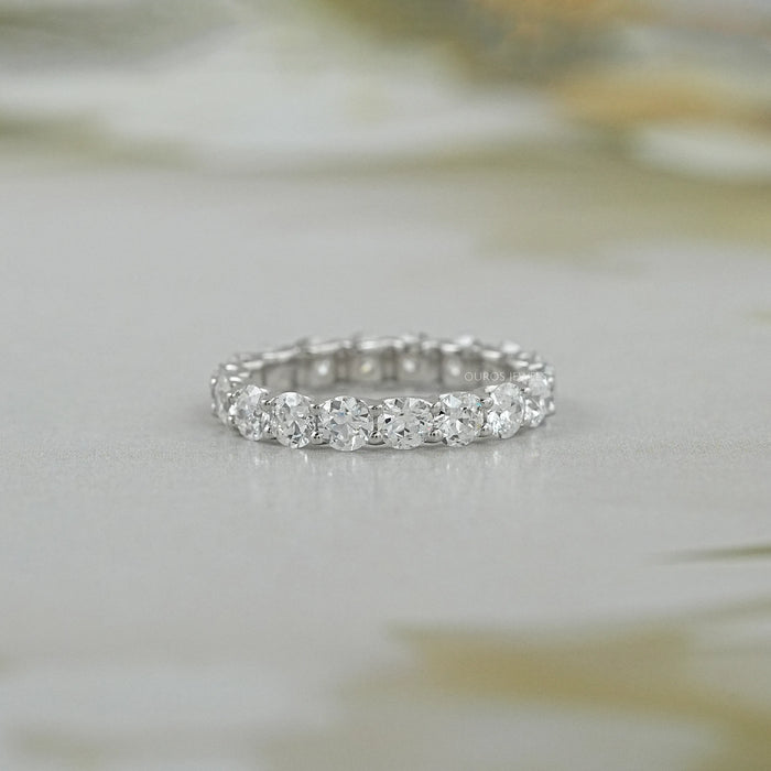 Old European Round Cut Lab Eternity Diamond Wedding Band