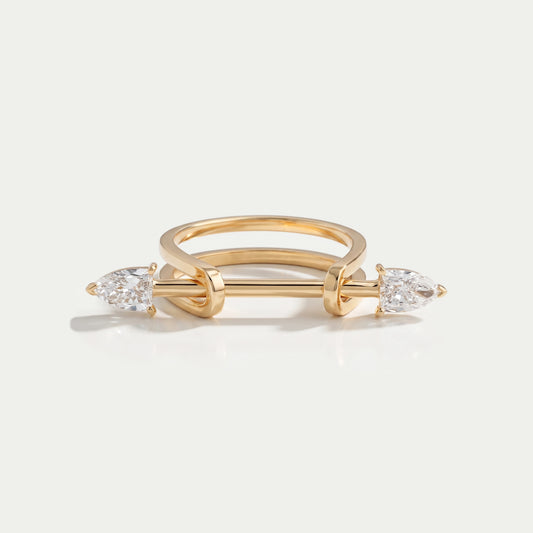 2 Stone Arrow Cut Lab Grown Diamond Ring