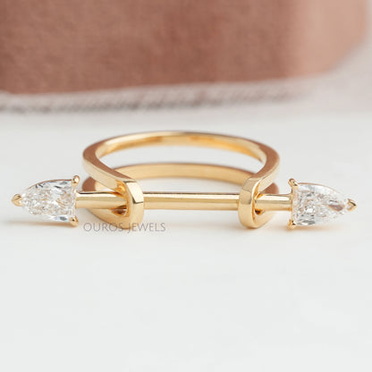2 Stone Arrow Cut Lab Grown Diamond Ring