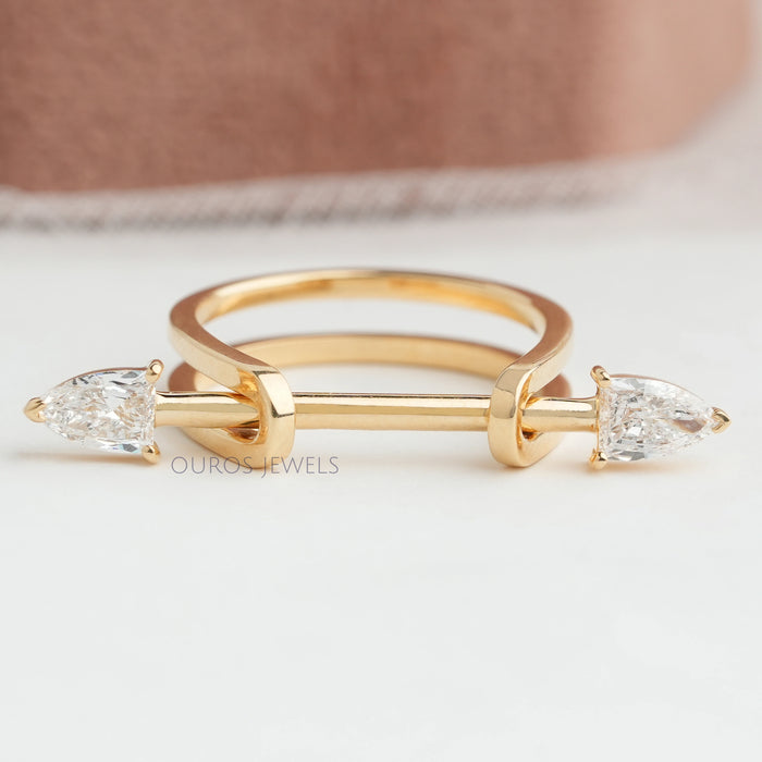 2 Stone Arrow Cut Lab Grown Diamond  Ring