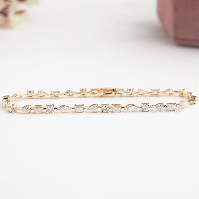 Multi Shape Lab Grown Diamond East West Bracelet