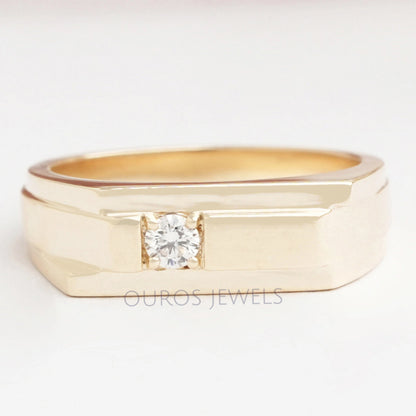 Round Cut Lab Grown Diamond Promise Ring For Men's