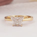 front view of pink butterfly shape lab diamond solitaire proposal ring