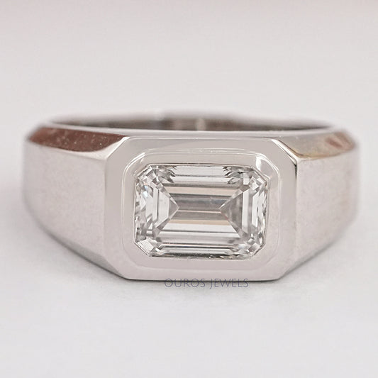 Emerald Cut Lab Diamond Men's Wedding Ring Ring