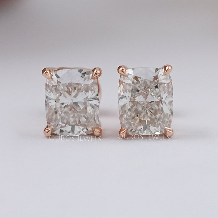 Cushion Cut Lab Grown Stud Earrings