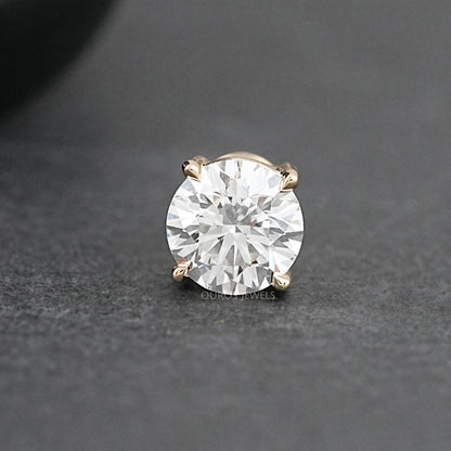 Round Cut Solitaire Stud Earrings For Men Earring