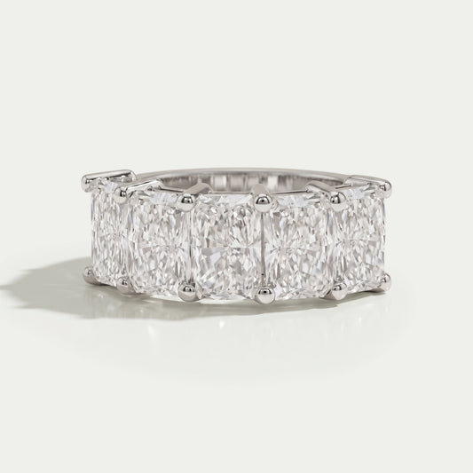 Five Stone Radiant Lab Diamond Wedding Ring Ring