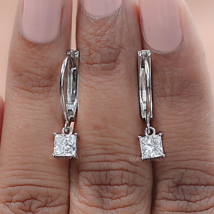 Princess Cut Diamond Drop And Dangle Earring