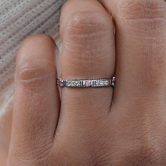 Round Cut Lab Diamond Stacking Band Rings