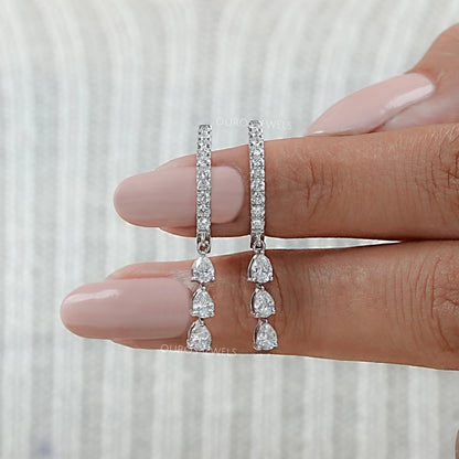 Pear Cut Lab Diamond Drop And Dangle Earrings Earring