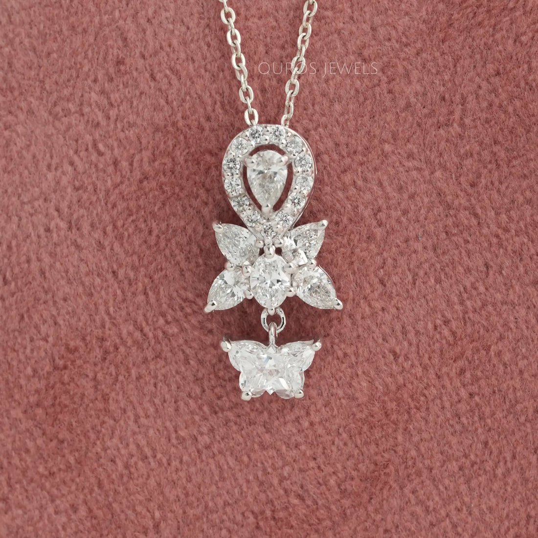 Butterfly Cut Lab Diamond Bridal Pendant