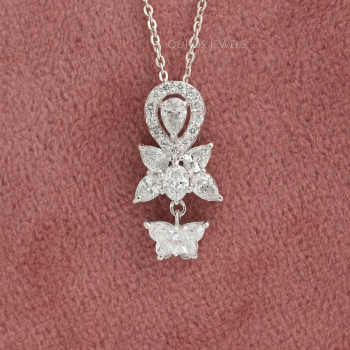 Butterfly Cut Lab Diamond Bridal Pendant