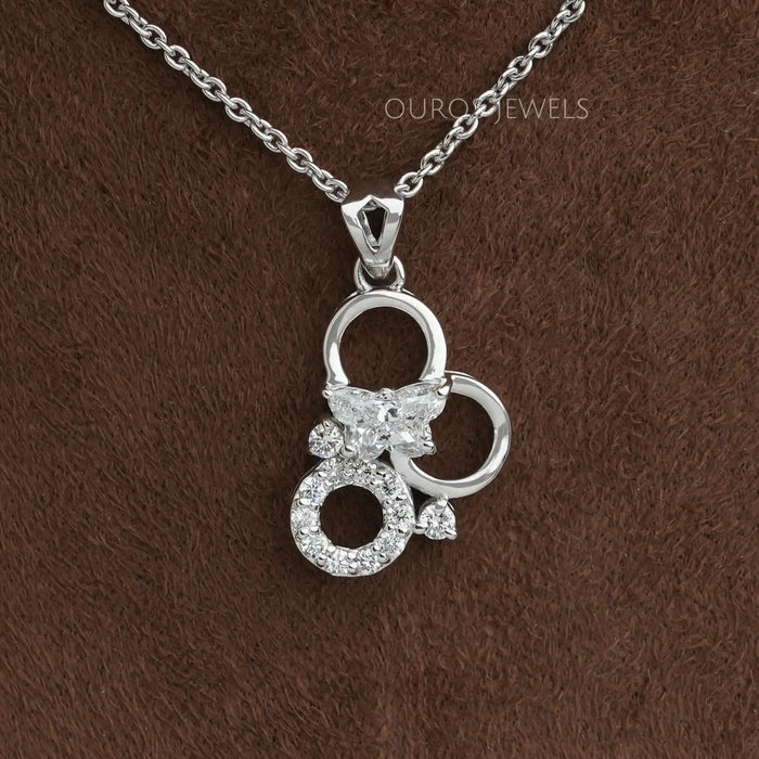 Butterfly Cut Lab Diamond Anniversary Necklace