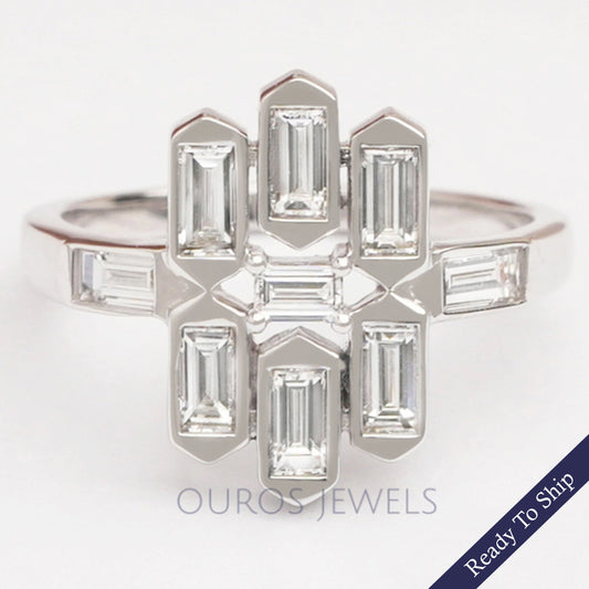Bezel Set Baguette Cut Lab Grown Diamond Ring