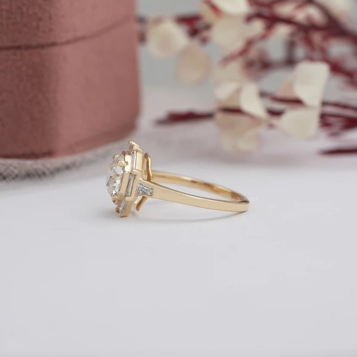 Old European Round Cut Lab Grown Diamond Halo Ring