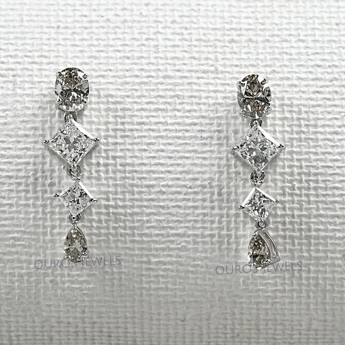 Multi Shape Lab Diamond Drop Earrings