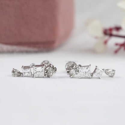 Olive Multi Shape Lab Diamond Drop Earrings Earrings