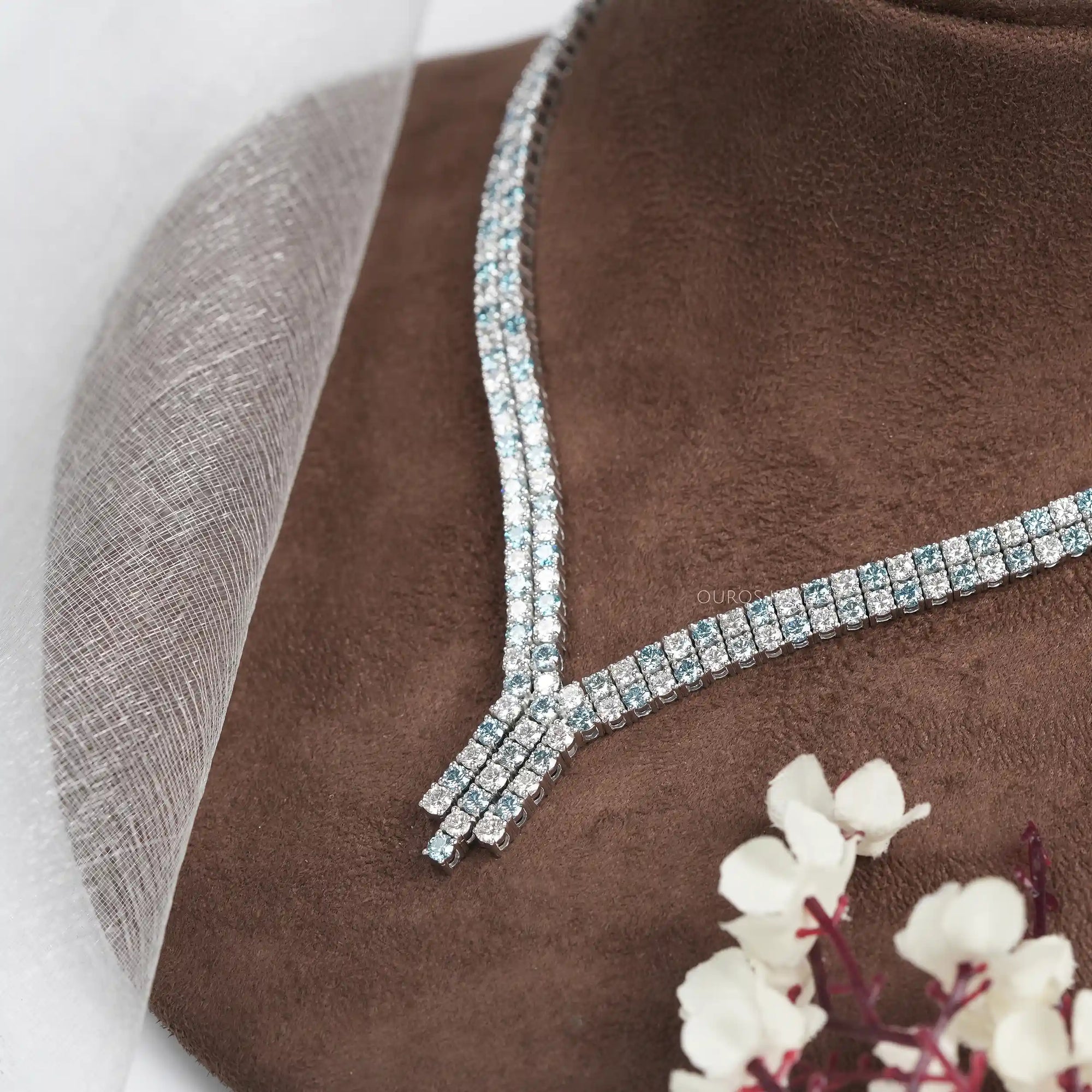 Round Cut Diamond Bridal Necklace Necklaces