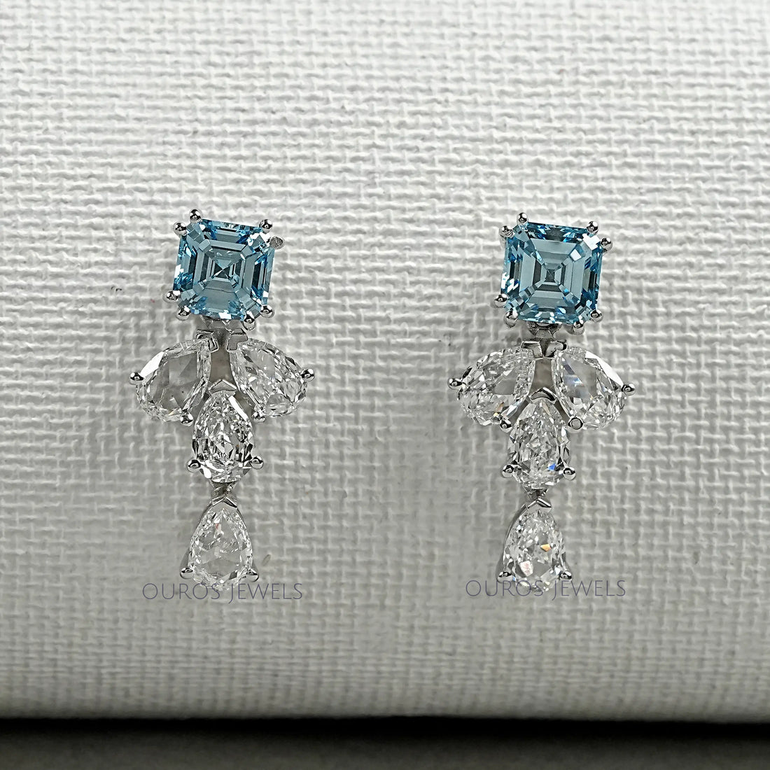 Aquamarine And Diamond Drop Earrings Earrings