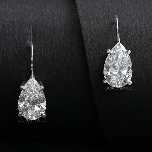 Pear Cut Lab Diamond Dangle Earrings