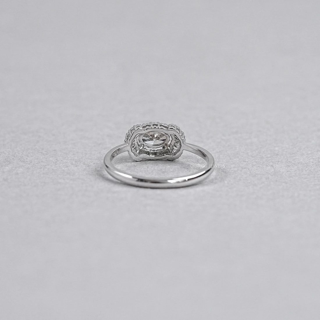 Oval Shape Olive Diamond Halo Ring Ring