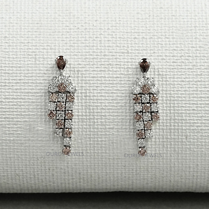 Champagne Diamond Dangle Earrings