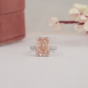 Custom Order For Radiant Cut Solitaire With Accent Diamond Ring