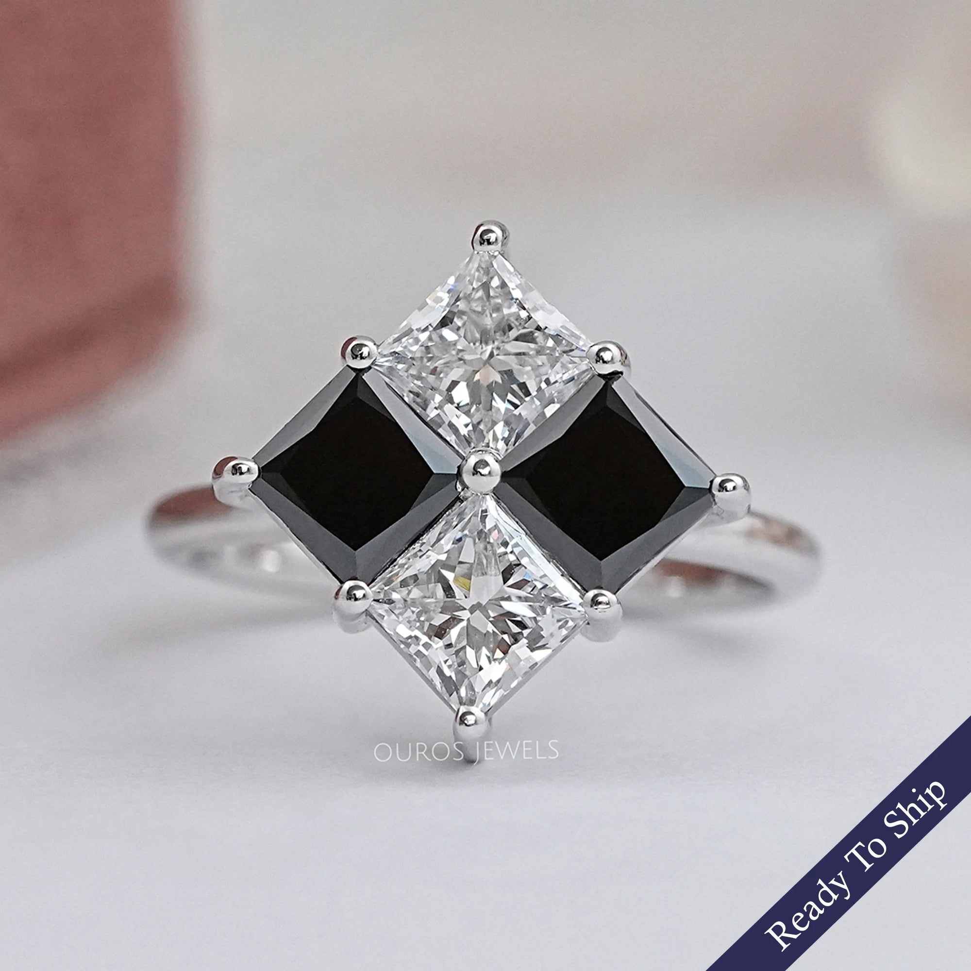 Black Princess Lab Diamond Anniversary Ring Rings