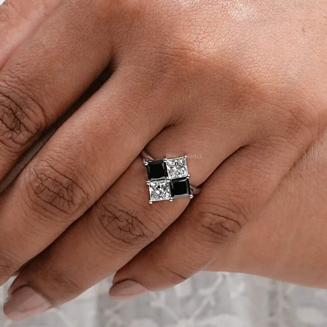 Black Princess Lab Diamond Anniversary Ring Rings
