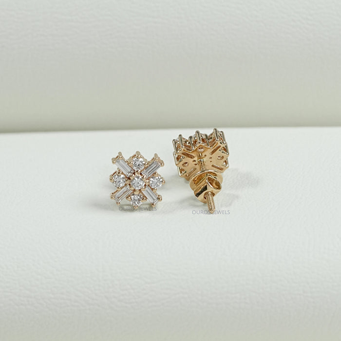 Antique Baguette Cut Lab Diamond Earrings