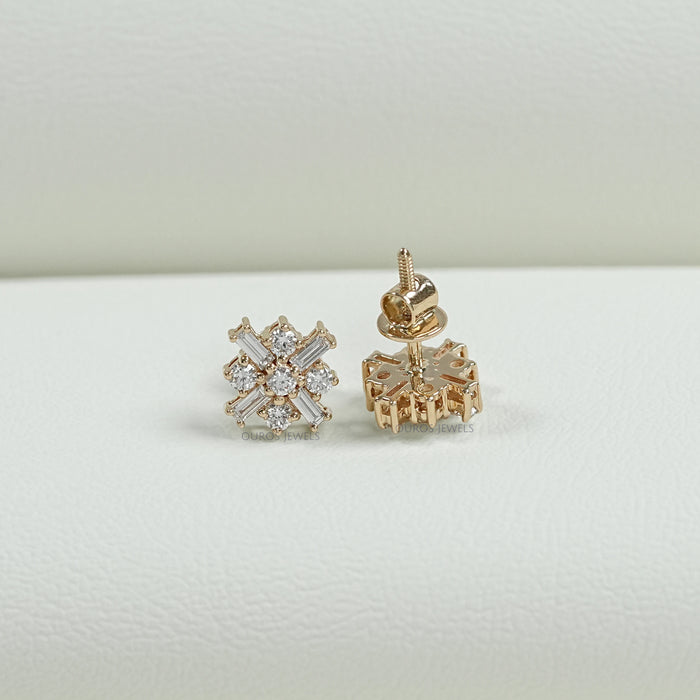 Antique Baguette Cut Lab Diamond Earrings