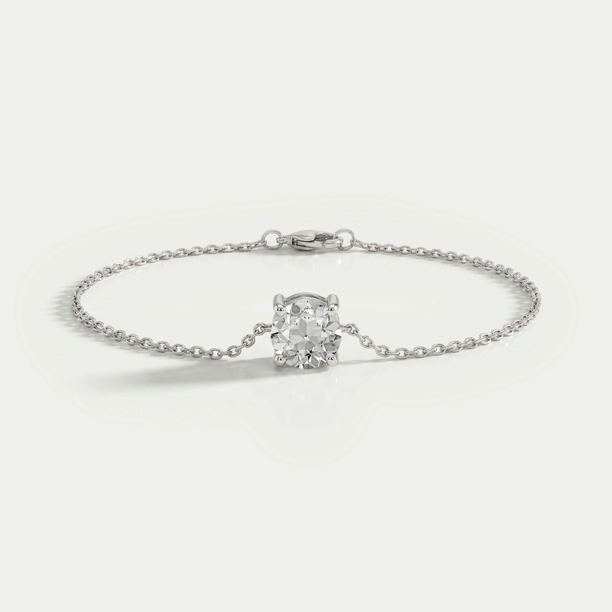 Old European Round Diamond Solitaire Bracelet