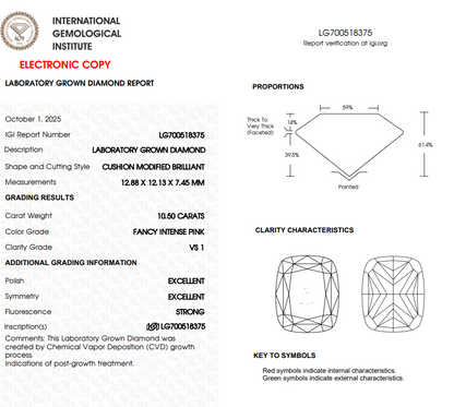 Intense Pink Cushion Lab Diamond Halo Engagement Ring Ring