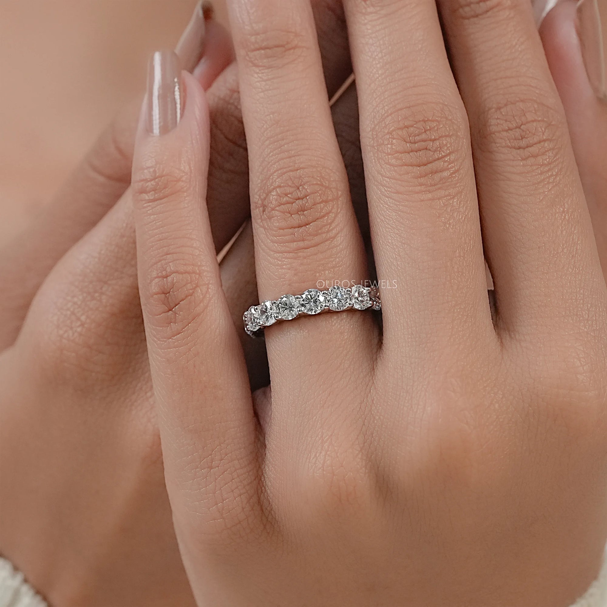 Round Diamond Eternity Wedding Band Ring