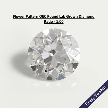 Flower Pattern Old European Round Cut Loose Diamond Loose
