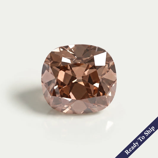5.08 CT Old Mine Cushion Cut Champagne Diamond