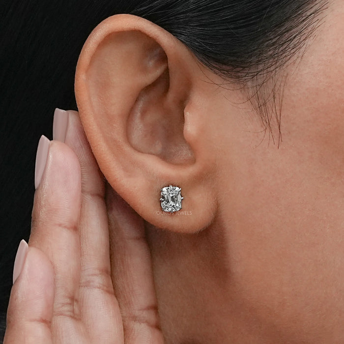 Cushion Cut Lab Diamond Stud Earrings