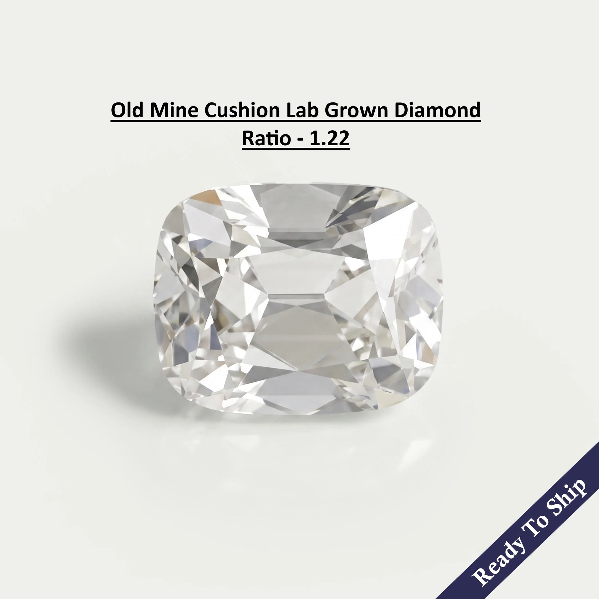 3.40 CT Lab Grown Old Mine Cushion Cut Diamond Loose