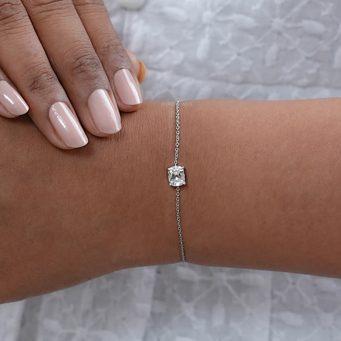 Old Mine Cushion Cut Solitaire Bracelet