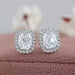 Old Mine Cushion Cut Halo Stud Earrings Earrings
