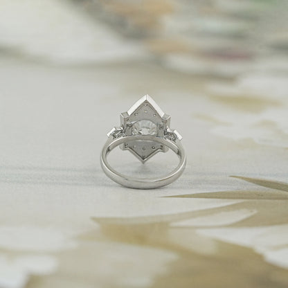 Old European Round Cut Bezel Set Vintage Engagement Ring Rings