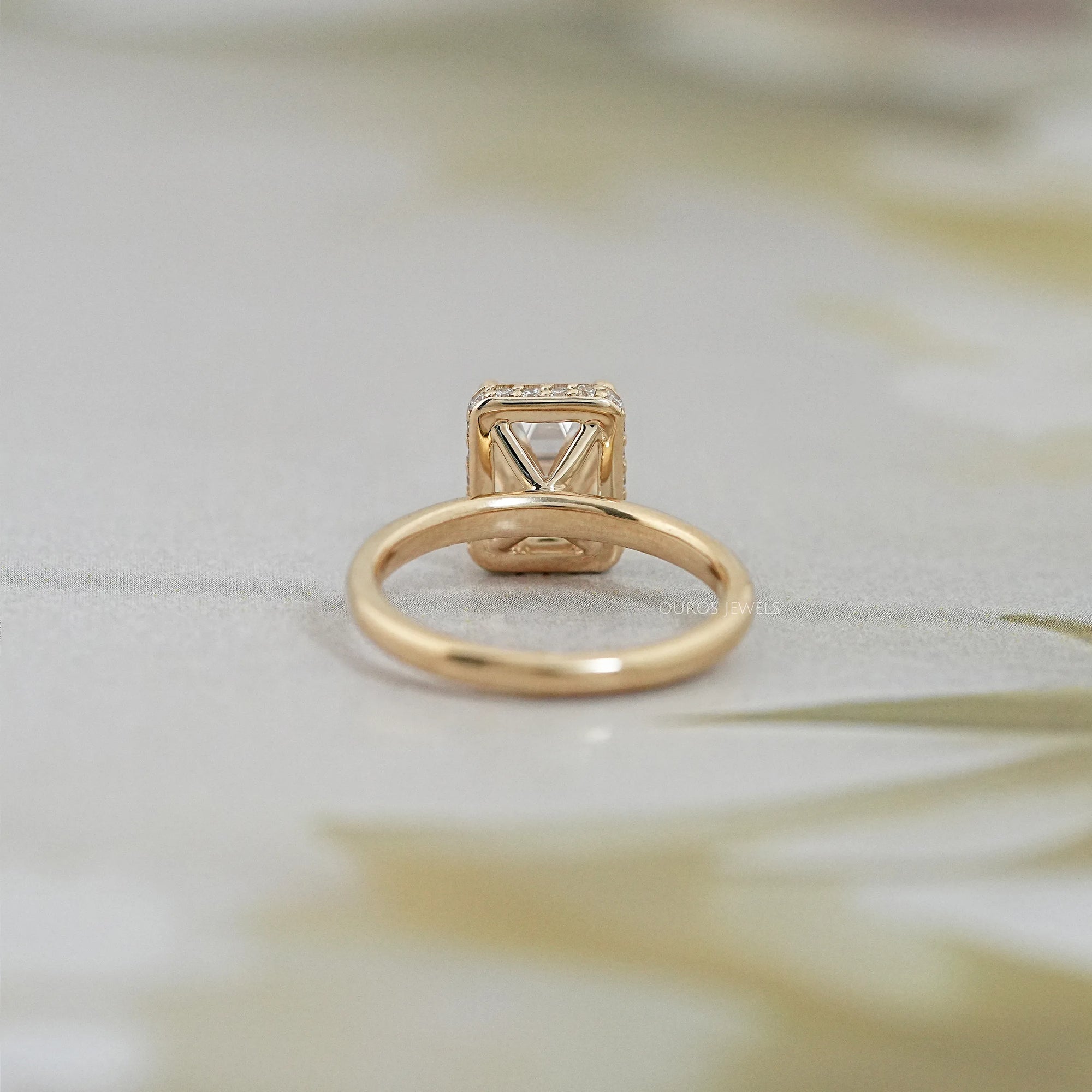 Old Mine Cushion Cut Hidden Halo Engagement Ring Rings