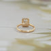 back view of old mine cushion cut diamond hidden halo engagement ring