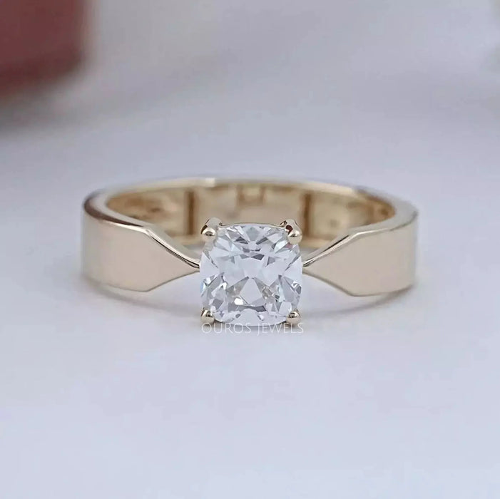 Old Mine Cushion Lab Diamond Solitaire Ring