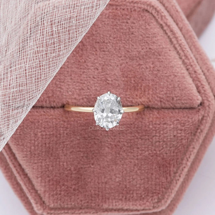 Old Mine Oval Lab Diamond Solitaire Ring