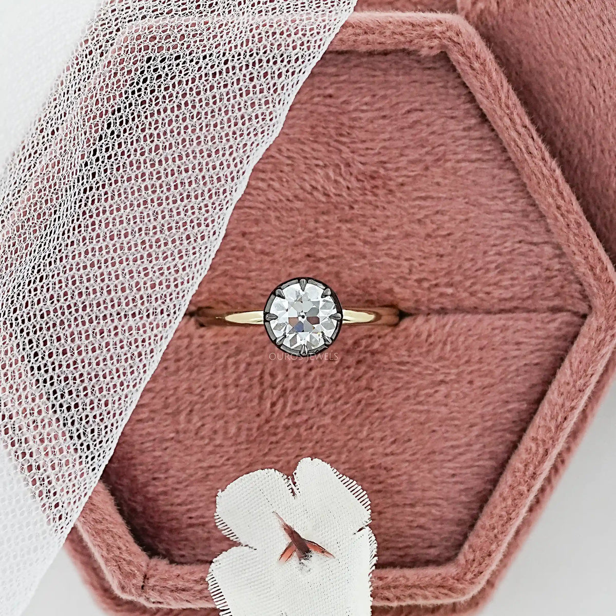 OEC Round Lab Diamond Solitaire Engagement Ring Ring