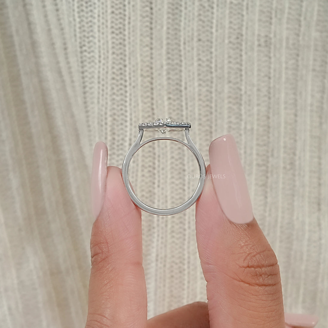 OEC Round Diamond Halo Black Enamel Ring Rings