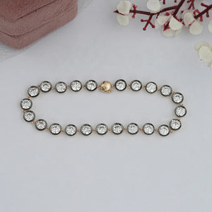 Round Cut Bezel Set Diamond Bracelet In Old European Shape