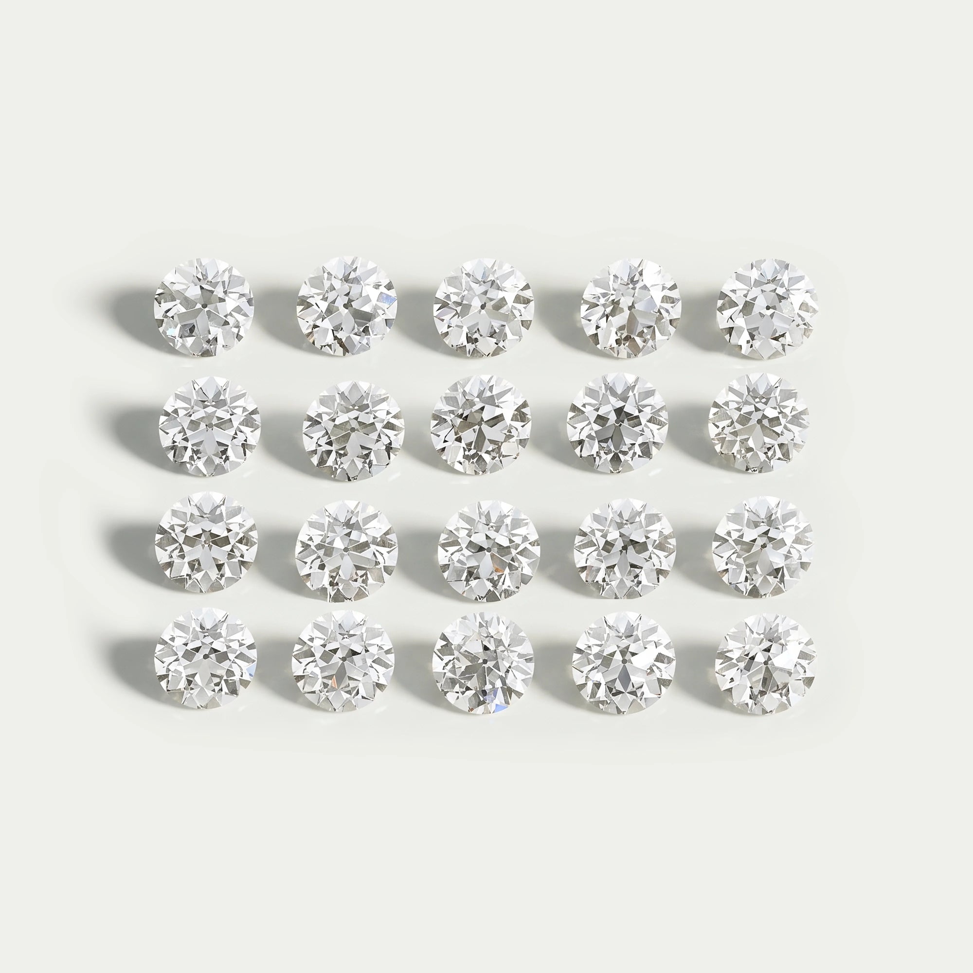 Old European Round Cut Flower Pattern Diamond Loose