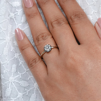 Solitaire Old European Round Diamond Ring Ring